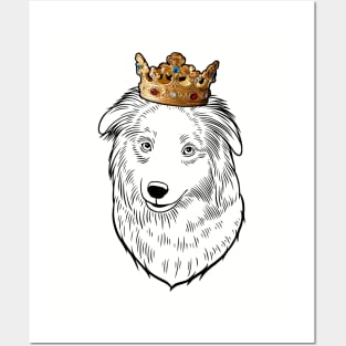 Pyrenean Shepherd Dog King Queen Wearing Crown Posters and Art